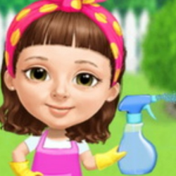 Sweet Baby Girl Cleanup Messy House