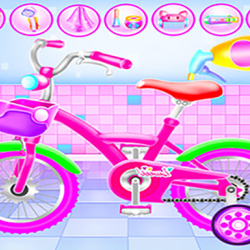 Girl Bike Fix Washing Salon