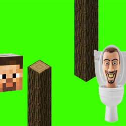 Spinning Skibidi Toilet Flappy Minecraft